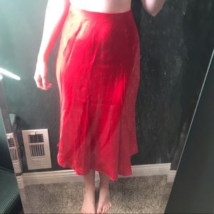 Red Satin Skirt